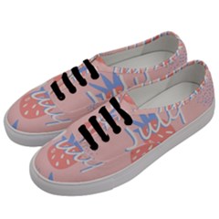 July Summer Strawberry Pink Berry Men s Classic Low Top Sneakers by Grandong