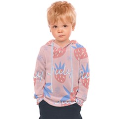 July Summer Strawberry Pink Berry Kids  Overhead Hoodie