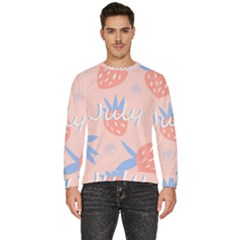 July Summer Strawberry Pink Berry Men s Fleece Sweatshirt by Grandong