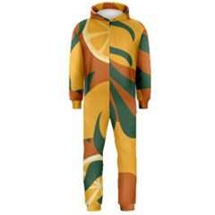 Lemon Citrus Fruit Summer Painting Drawing Hooded Jumpsuit (men)