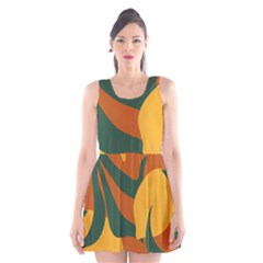 Lemon Citrus Fruit Summer Painting Drawing Scoop Neck Skater Dress by Grandong