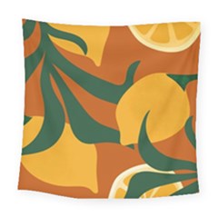 Lemon Citrus Fruit Summer Painting Drawing Square Tapestry (large)