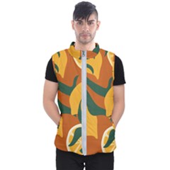 Lemon Citrus Fruit Summer Painting Drawing Men s Puffer Vest