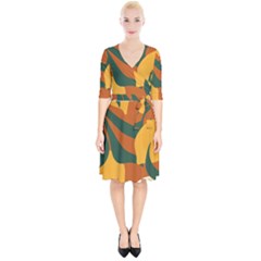 Lemon Citrus Fruit Summer Painting Drawing Wrap Up Cocktail Dress by Grandong