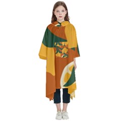 Lemon Citrus Fruit Summer Painting Drawing Kids  Hooded Rain Ponchos by Grandong