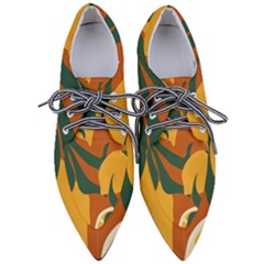 Lemon Citrus Fruit Summer Painting Drawing Pointed Oxford Shoes by Grandong