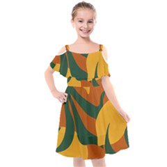 Lemon Citrus Fruit Summer Painting Drawing Kids  Cut Out Shoulders Chiffon Dress by Grandong