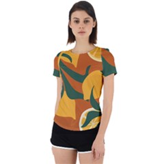 Lemon Citrus Fruit Summer Painting Drawing Back Cut Out Sport T-shirt by Grandong