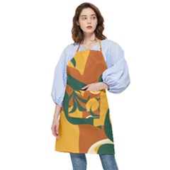 Lemon Citrus Fruit Summer Painting Drawing Pocket Apron by Grandong