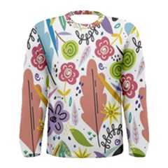 Summer Flowers Spring Background Men s Long Sleeve T-shirt