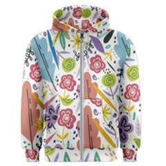 Summer Flowers Spring Background Men s Zipper Hoodie