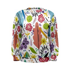 Summer Flowers Spring Background Women s Sweatshirt