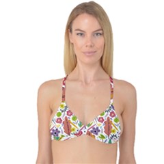 Summer Flowers Spring Background Reversible Tri Bikini Top by Grandong