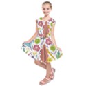 Summer Flowers Spring Background Kids  Short Sleeve Dress View1