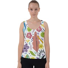 Summer Flowers Spring Background Velvet Tank Top by Grandong