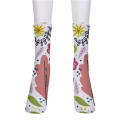 Summer Flowers Spring Background Crew Socks by Grandong