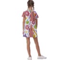 Summer Flowers Spring Background Kids  Asymmetric Collar Dress View2