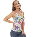 Summer Flowers Spring Background Basic Halter Top View3