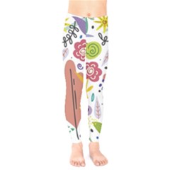 Summer Flowers Spring Background Kids  Classic Winter Leggings by Grandong