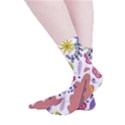 Summer Flowers Spring Background Smooth Crew Length Tube Socks View2