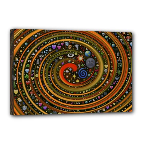 Swirl Vortex Emoji Cyclone Motion Art Canvas 18  X 12  (stretched) by Paksenen