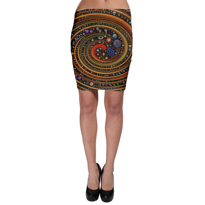 Swirl Vortex Emoji Cyclone Motion Art Bodycon Skirt