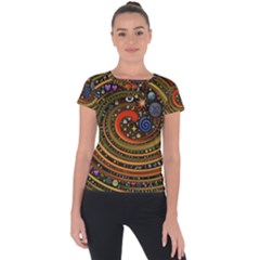 Swirl Vortex Emoji Cyclone Motion Art Short Sleeve Sports Top 