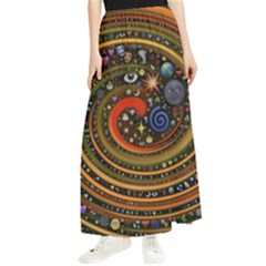 Swirl Vortex Emoji Cyclone Motion Art Maxi Chiffon Skirt by Paksenen