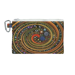 Swirl Vortex Emoji Cyclone Motion Art Canvas Cosmetic Bag (medium) by Paksenen