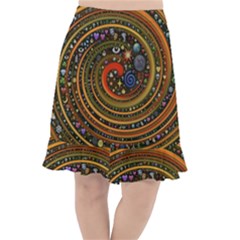 Swirl Vortex Emoji Cyclone Motion Art Fishtail Chiffon Skirt by Paksenen