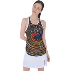 Swirl Vortex Emoji Cyclone Motion Art Racer Back Mesh Tank Top by Paksenen