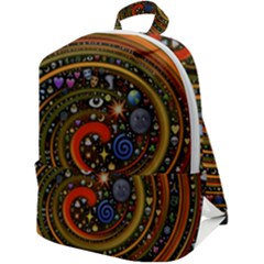 Swirl Vortex Emoji Cyclone Motion Art Zip Up Backpack