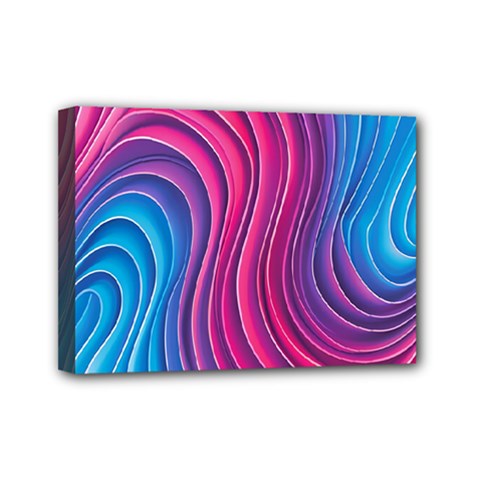 Spiral Swirl Pattern Light Circle Mini Canvas 7  X 5  (stretched) by Ndabl3x