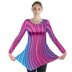 Spiral Swirl Pattern Light Circle Long Sleeve Tunic  by Ndabl3x