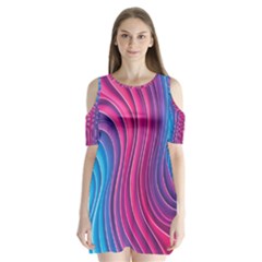 Spiral Swirl Pattern Light Circle Shoulder Cutout Velvet One Piece