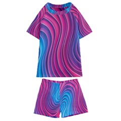 Spiral Swirl Pattern Light Circle Kids  Swim T-shirt And Shorts Set by Ndabl3x