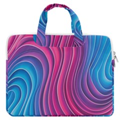 Spiral Swirl Pattern Light Circle Macbook Pro 13  Double Pocket Laptop Bag by Ndabl3x