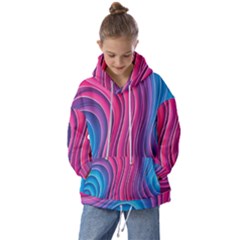 Spiral Swirl Pattern Light Circle Kids  Oversized Hoodie