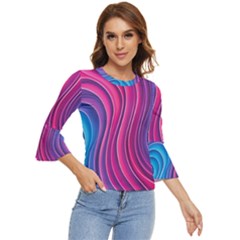 Spiral Swirl Pattern Light Circle Bell Sleeve Top