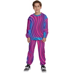 Spiral Swirl Pattern Light Circle Kids  Sweatshirt Set