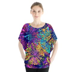 Illustration Graphics Art Batwing Chiffon Blouse