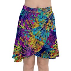 Illustration Graphics Art Chiffon Wrap Front Skirt