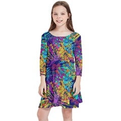 Illustration Graphics Art Kids  Quarter Sleeve Skater Dress