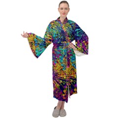 Illustration Graphics Art Maxi Velvet Kimono