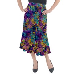 Illustration Graphics Art Midi Mermaid Skirt