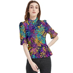 Illustration Graphics Art Frill Neck Blouse