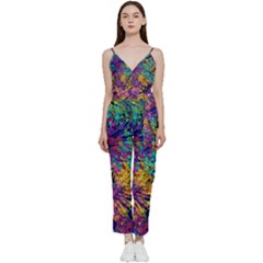 Illustration Graphics Art V-neck Camisole Jumpsuit