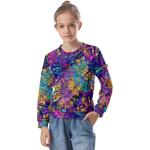 Illustration Graphics Art Kids  Long Sleeve T-shirt With Frill  by anzea