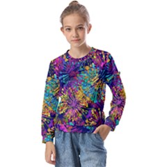 Illustration Graphics Art Kids  Long Sleeve T-shirt With Frill 