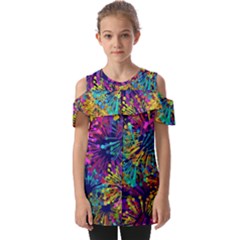 Illustration Graphics Art Fold Over Open Sleeve Top